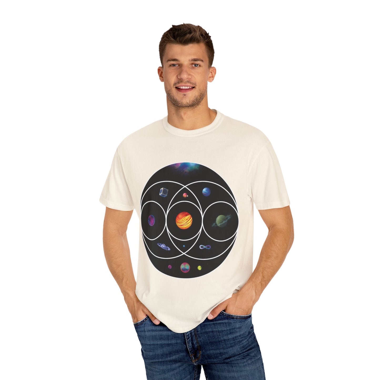 Unisex Garment-Dyed T-Shirt Inspired by Coldplay’s Illustration Concept Printify