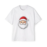 Cute Santa Face Oversized Tee – Festive Christmas Red T-Shirt Printify