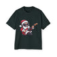 Rockstar Santa Oversized Tee – Cool Christmas Guitar T-Shirt Printify
