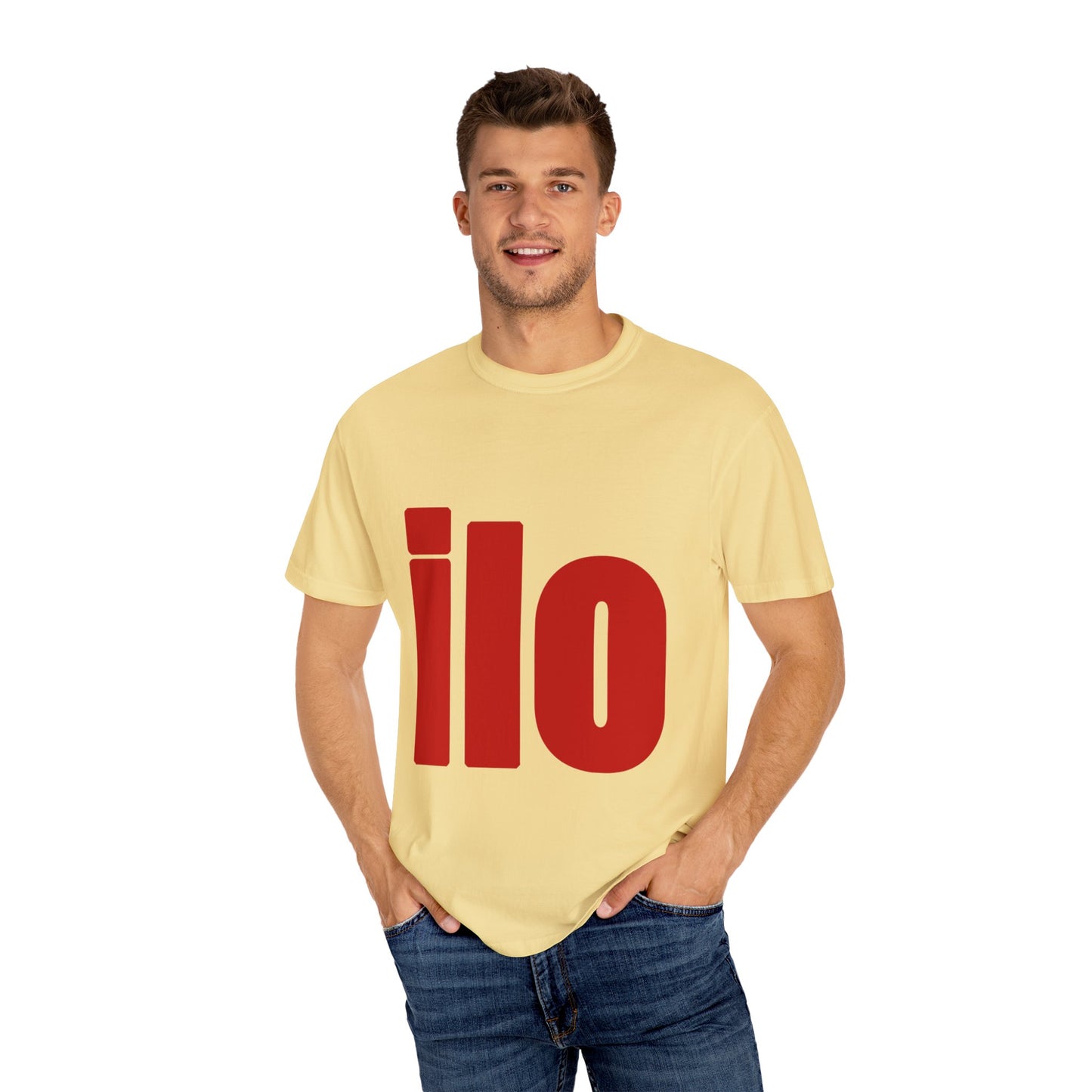 Billie Eilish Inspired Dyed T-shirt – Bold Red Block Edition Printify