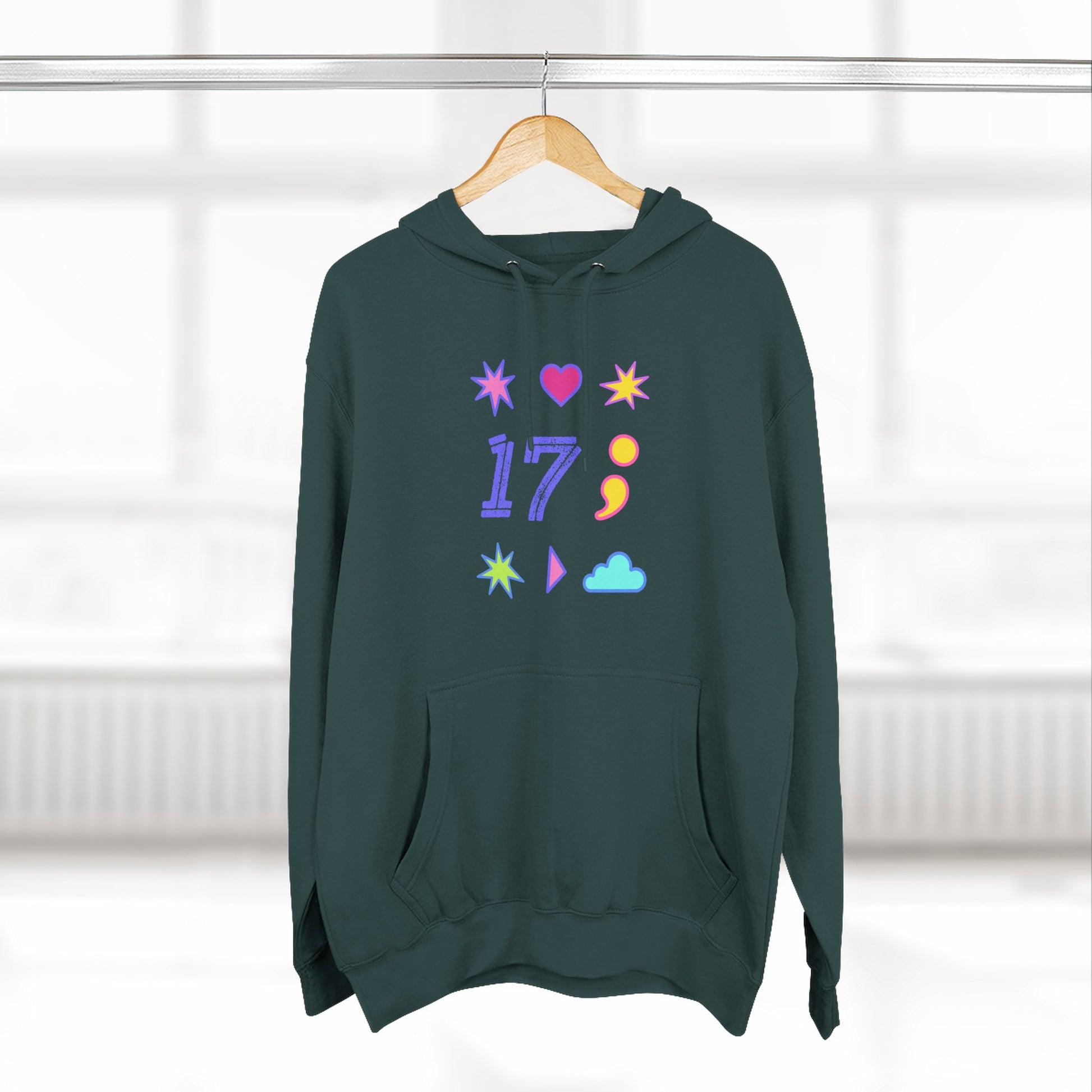 Symbols of 17 Aesthetic Three-Panel Fleece Hoodie - snazzymerch