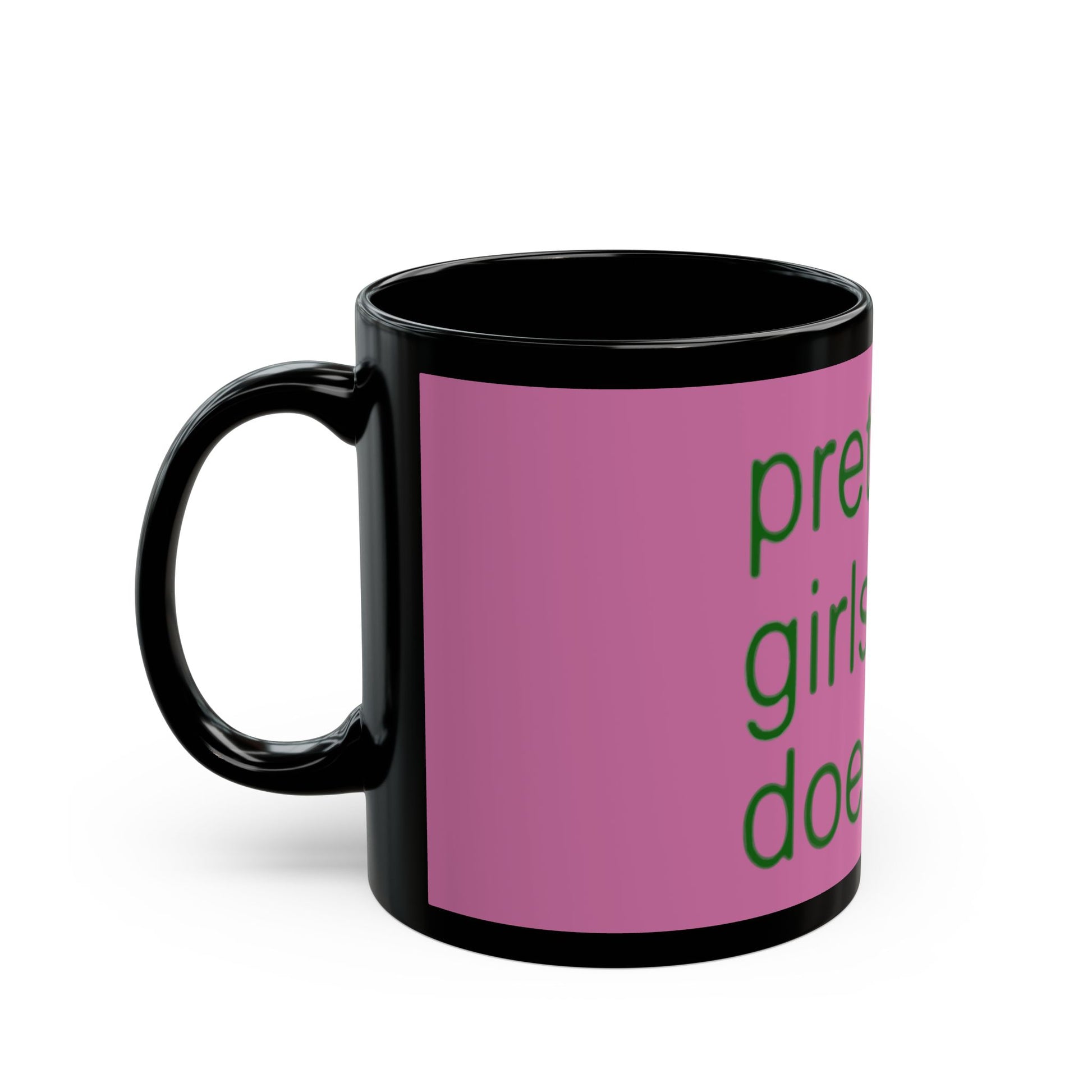 Green Text Statement Black Mug (11oz, 15oz) - snazzymerch