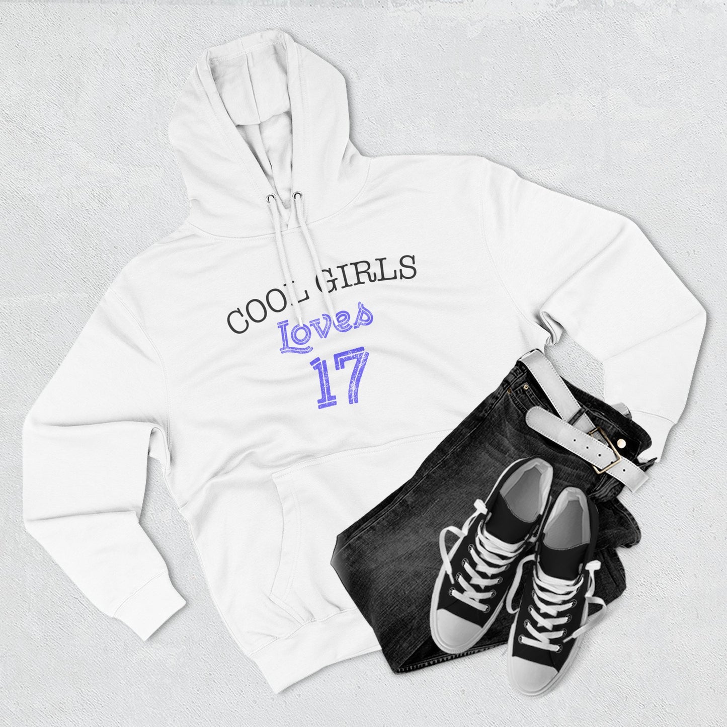 Love for 17 Graphic Three-Panel Fleece Hoodie - snazzymerch