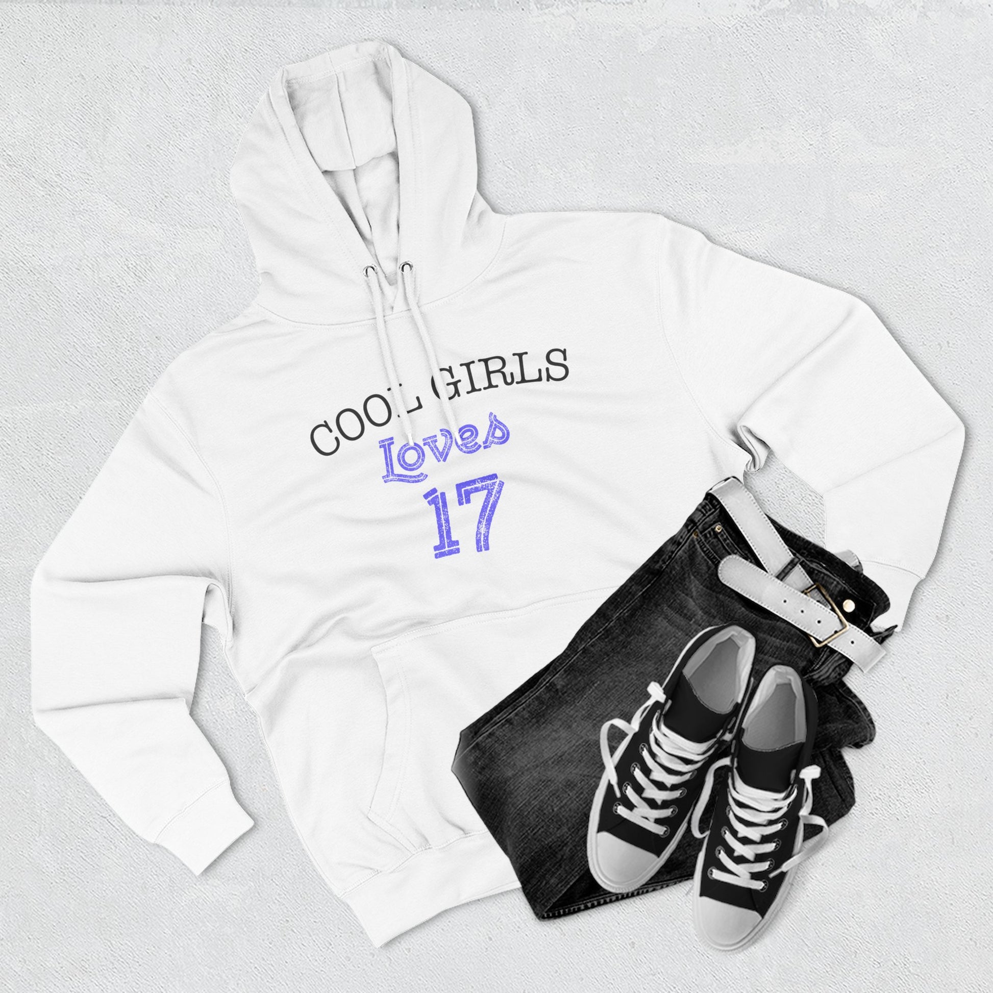 Love for 17 Graphic Three-Panel Fleece Hoodie - snazzymerch
