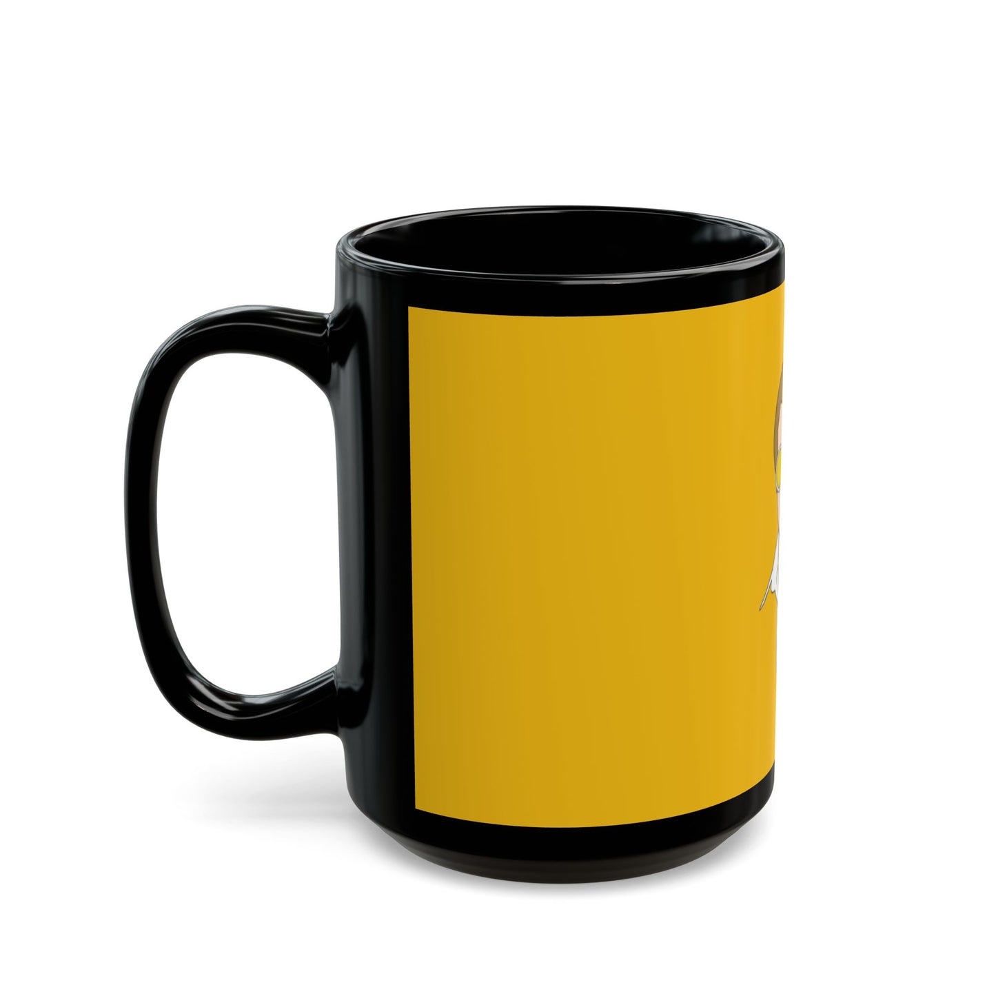 Yellow Glasses Portrait Black Mug (11oz, 15oz) - snazzymerch