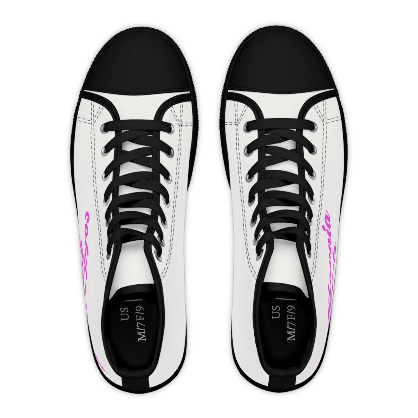 California Script – Women's High Top Top Sneakers Printify