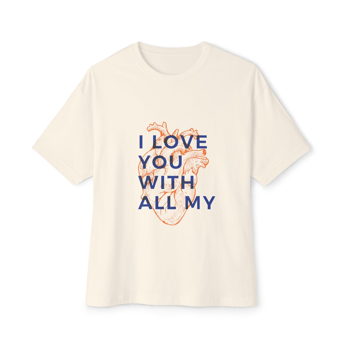 All My Heart Anatomical Art Unisex Oversized Boxy Tee - snazzymerch
