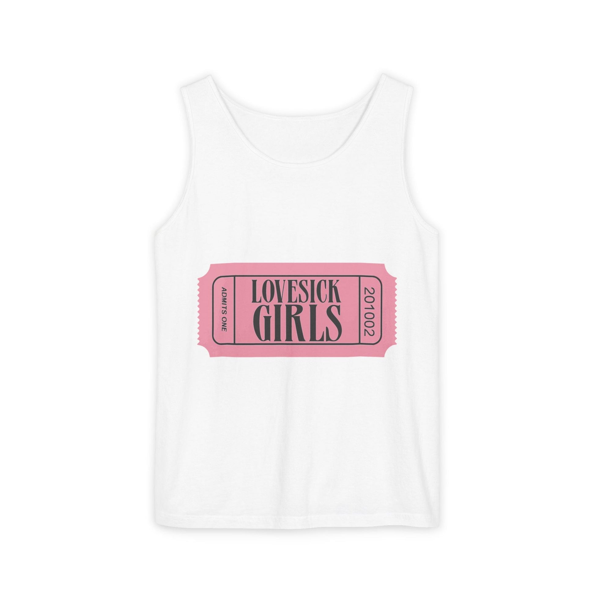 Lovesick Girls Ticket – Dyed Tank Top Printify