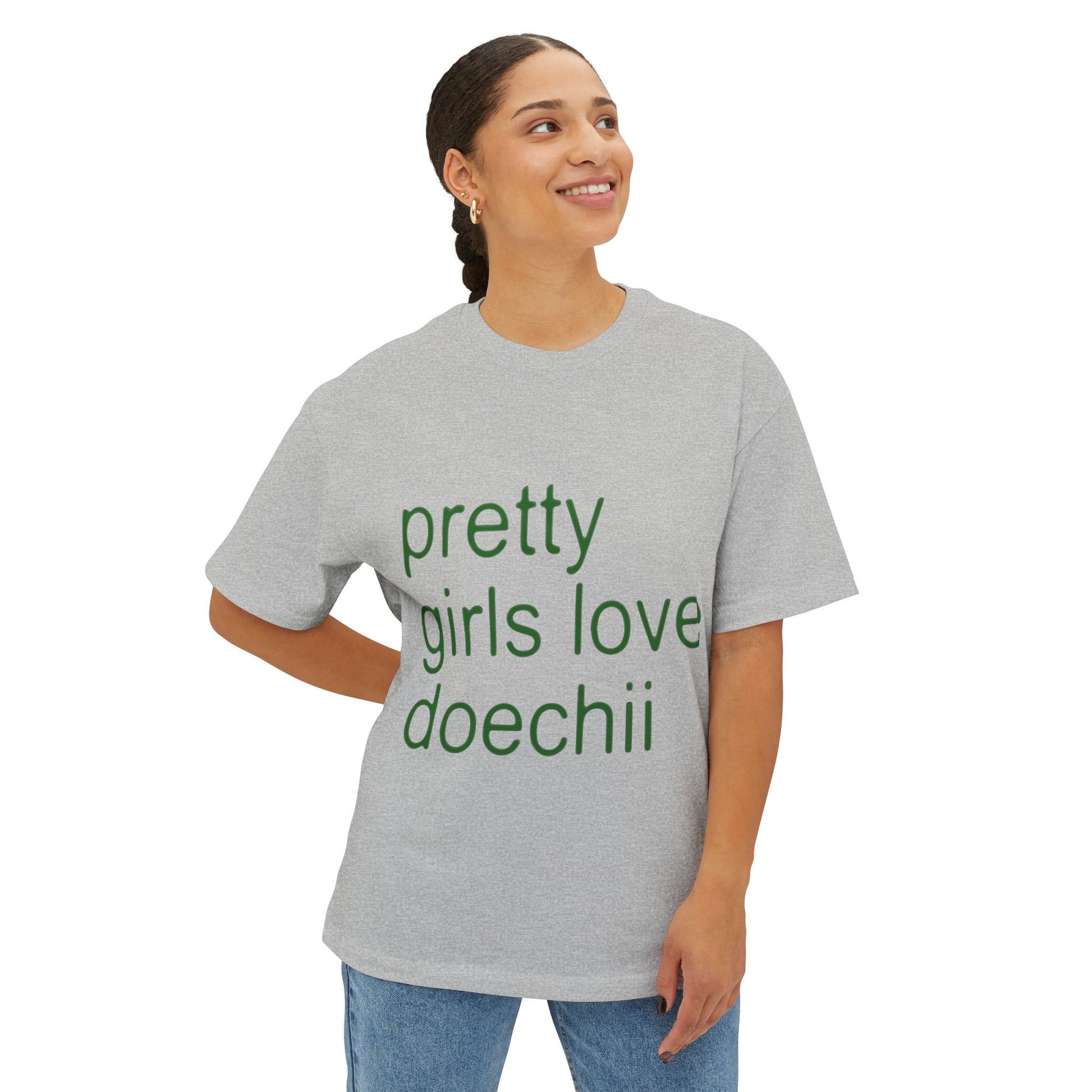 Green Text Statement Unisex Oversized Boxy Tee - snazzymerch