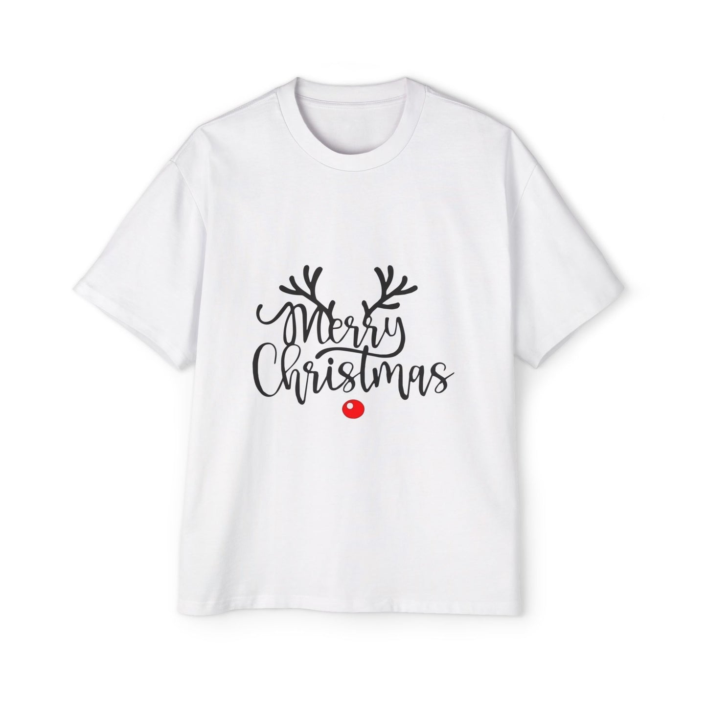 Merry Christmas Reindeer Oversized Unisex T-Shirt – Holiday Edition Printify