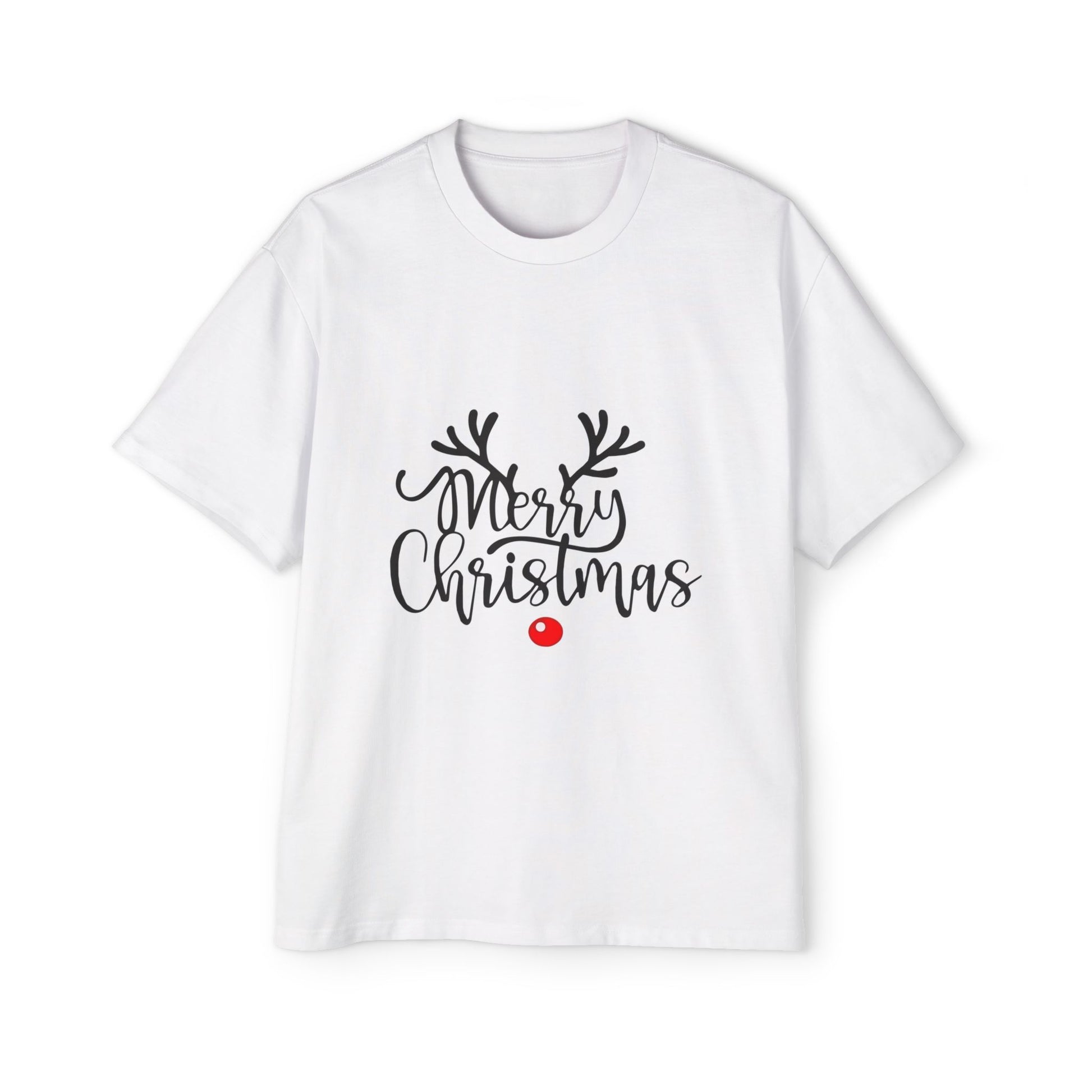 Merry Christmas Reindeer Oversized Unisex T-Shirt – Holiday Edition Printify