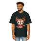 Cute Baby Reindeer Oversized Tee – Festive Christmas Cartoon T-Shirt Printify