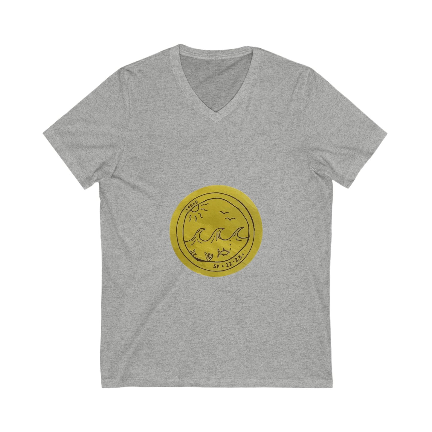 Ocean Wave Unisex Jersey Short Sleeve V-Neck Tee - snazzymerch
