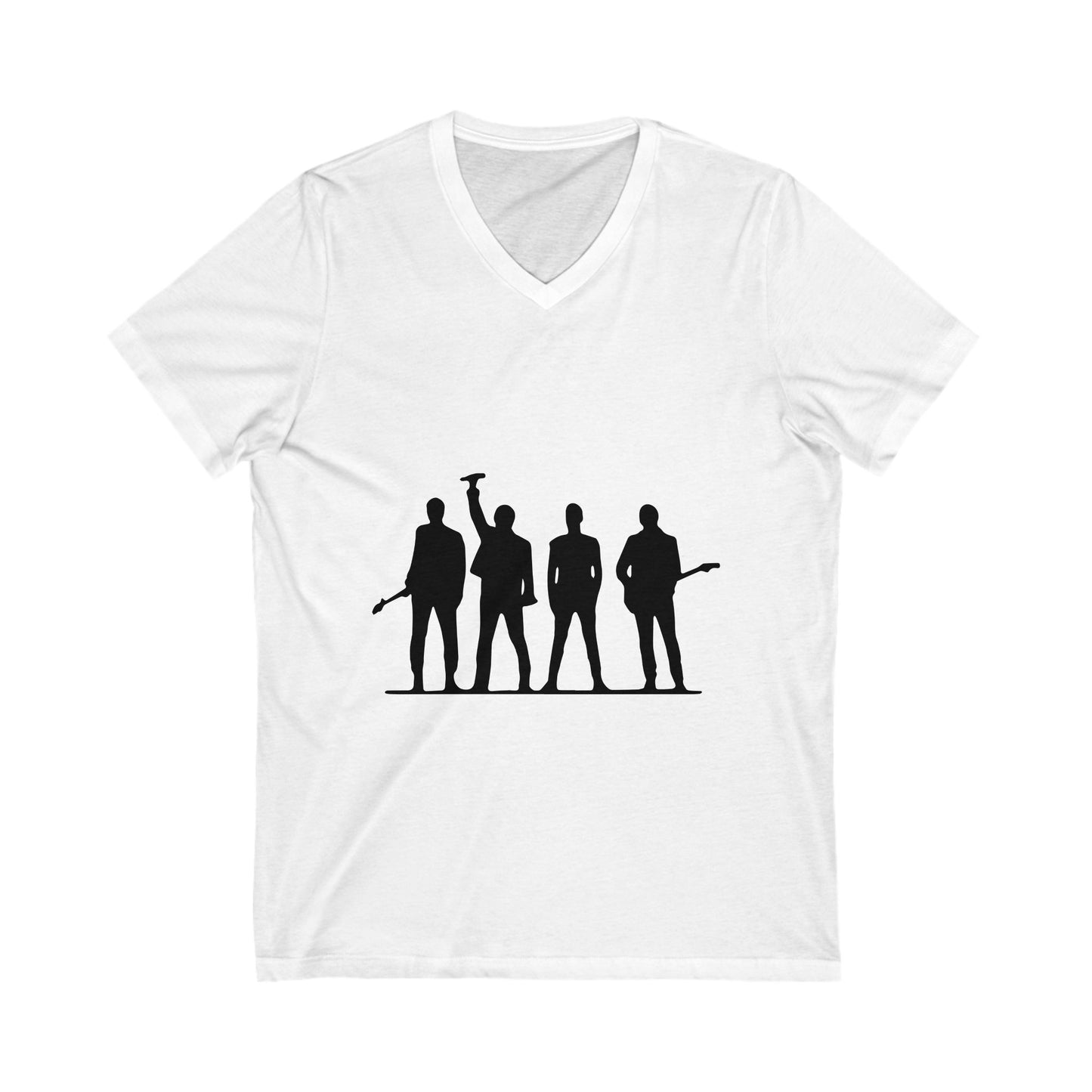 Retro Rock Vibes Unisex Jersey Short Sleeve V-Neck Tee - snazzymerch