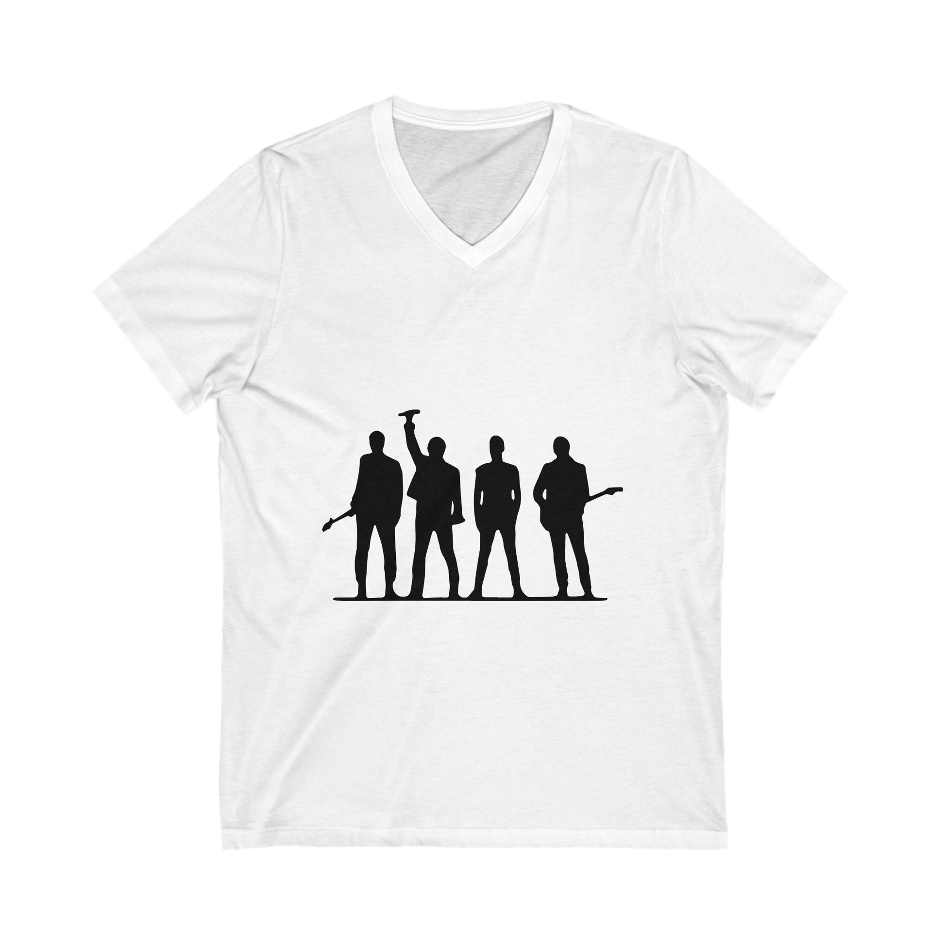 Retro Rock Vibes Unisex Jersey Short Sleeve V-Neck Tee - snazzymerch