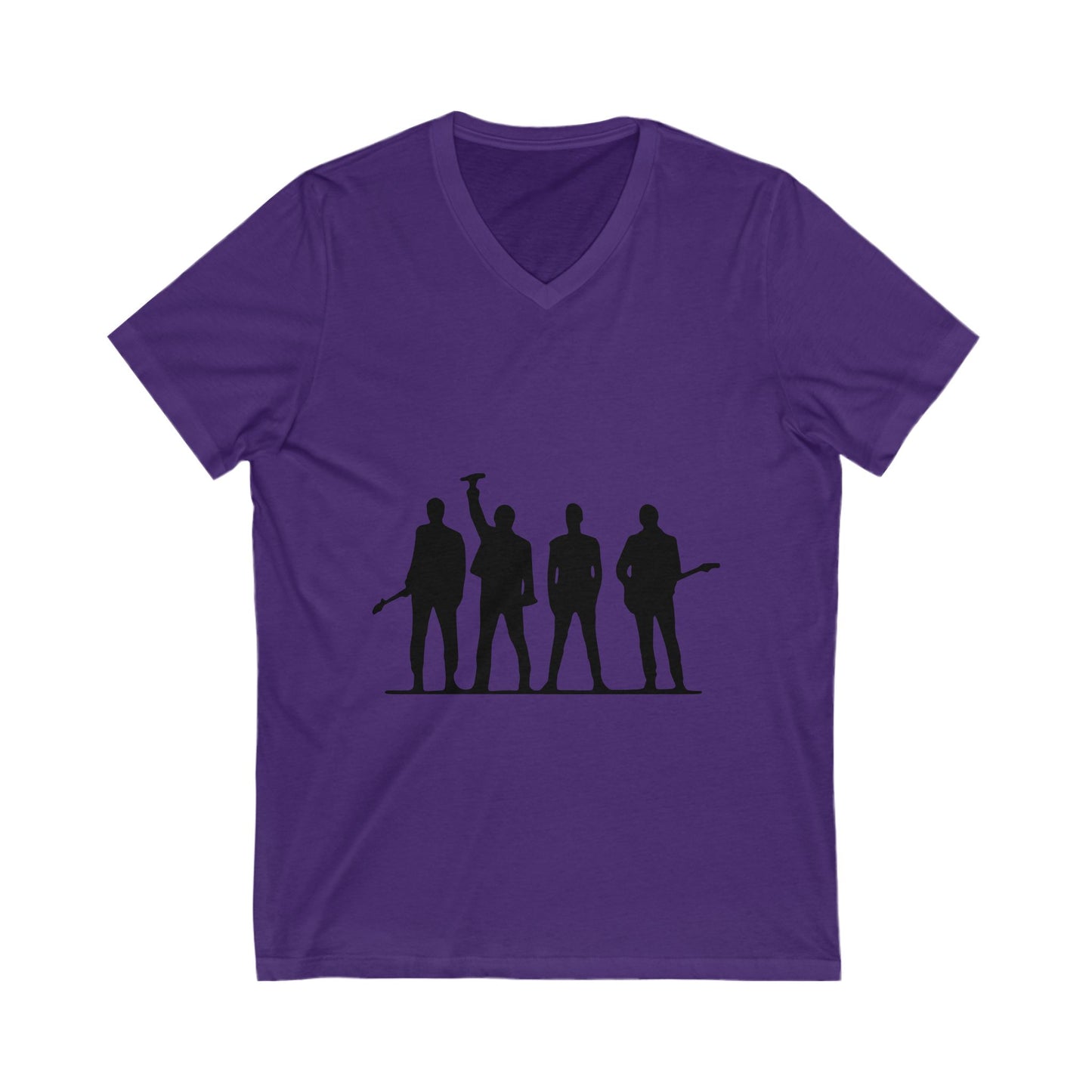 Retro Rock Vibes Unisex Jersey Short Sleeve V-Neck Tee - snazzymerch