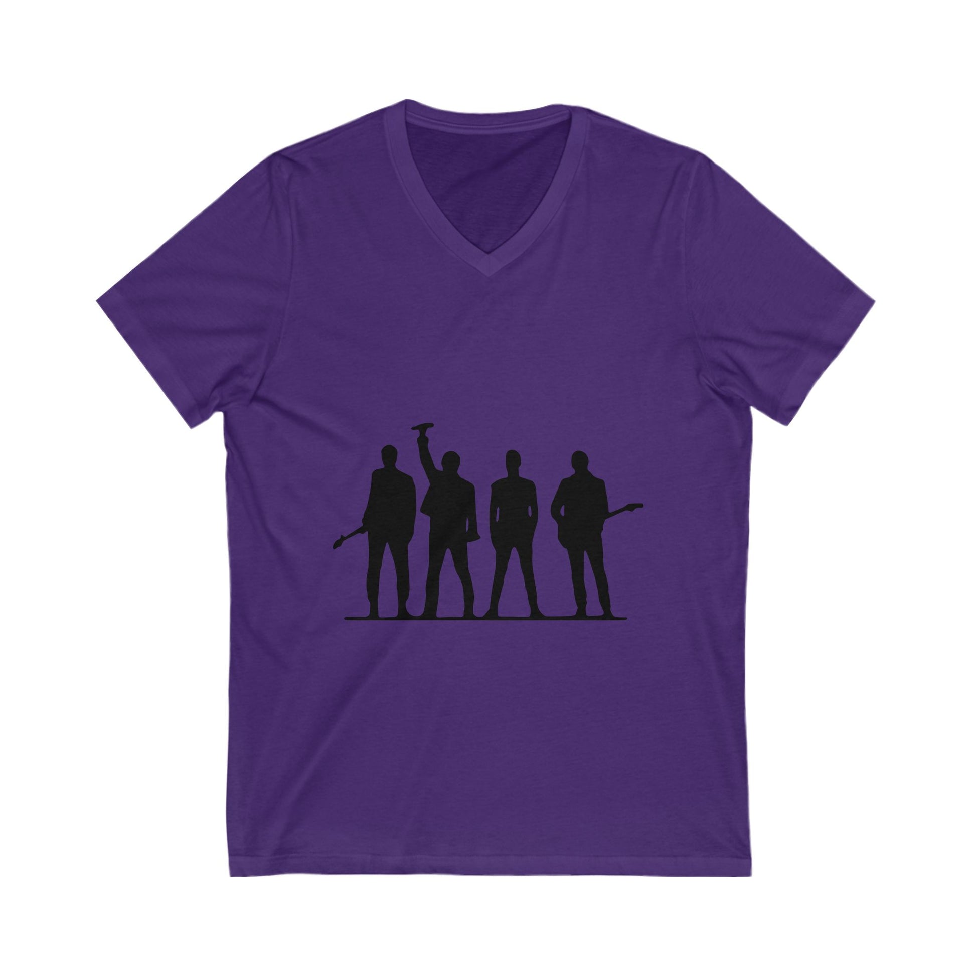 Retro Rock Vibes Unisex Jersey Short Sleeve V-Neck Tee - snazzymerch