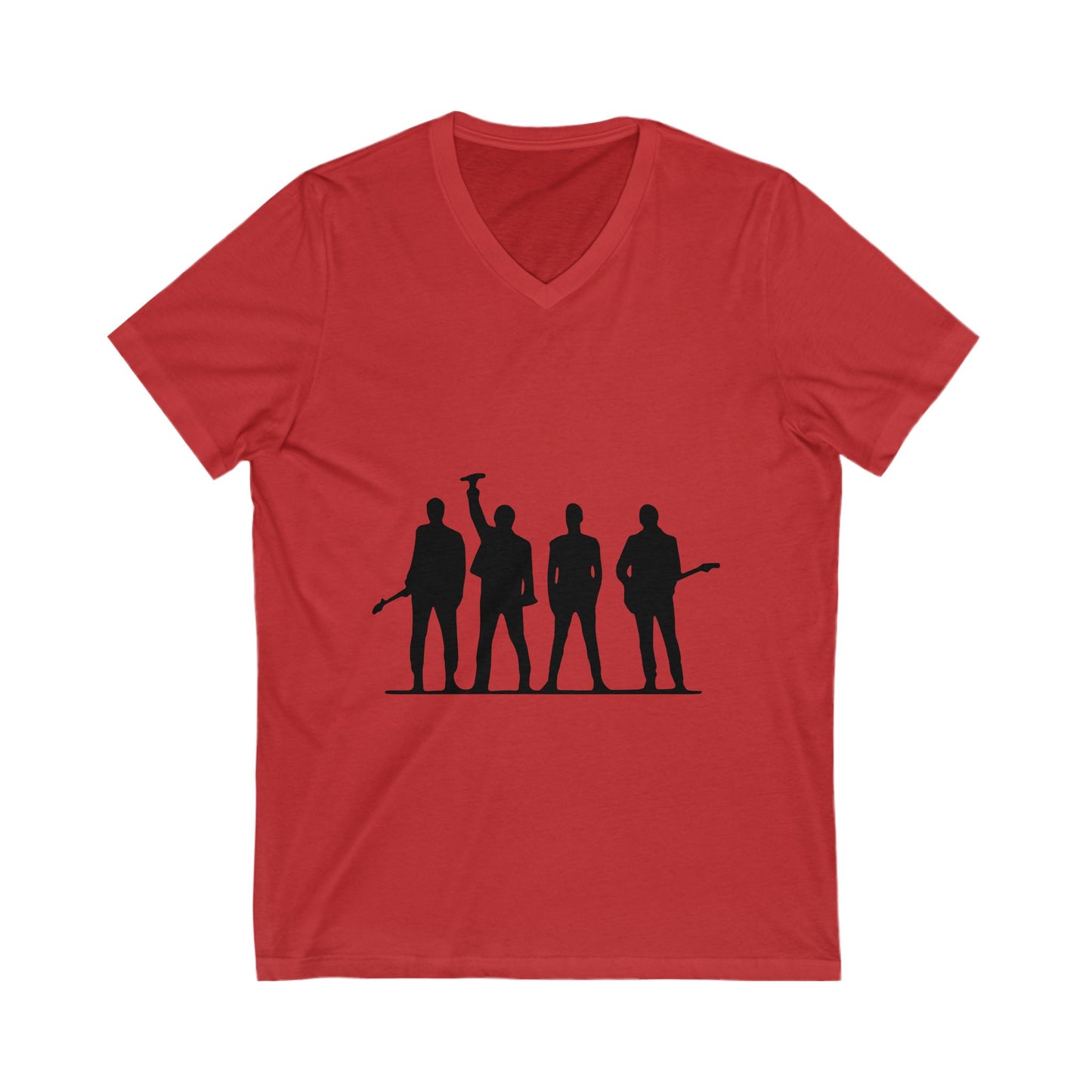 Retro Rock Vibes Unisex Jersey Short Sleeve V-Neck Tee - snazzymerch
