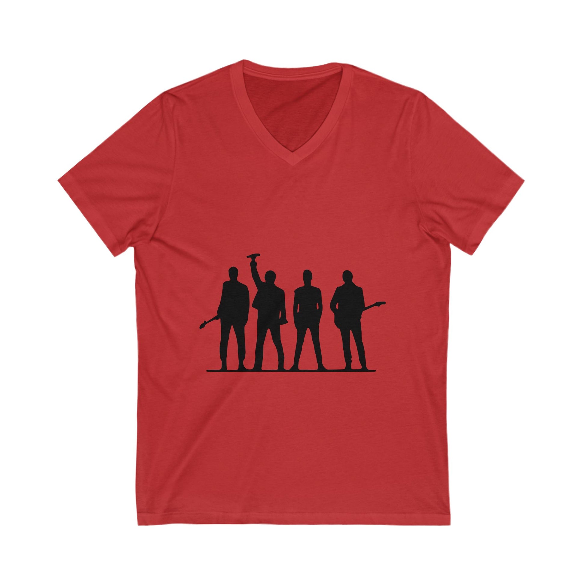 Retro Rock Vibes Unisex Jersey Short Sleeve V-Neck Tee - snazzymerch
