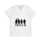 Retro Rock Vibes Unisex Jersey Short Sleeve V-Neck Tee - snazzymerch
