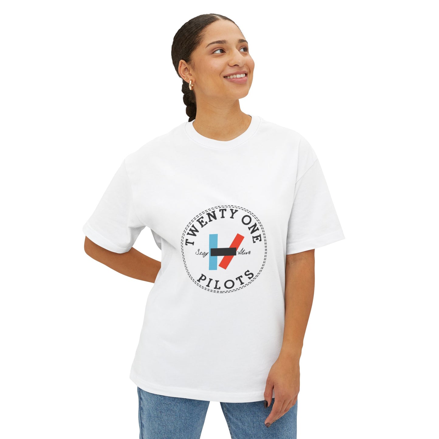 Trident Glow Unisex Oversized Boxy Tee - snazzymerch