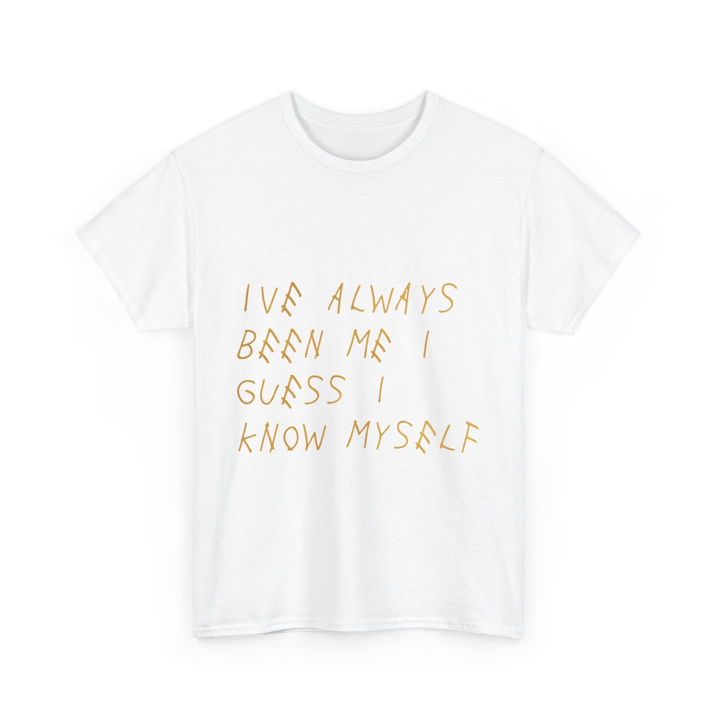 Know Myself Lyric Script Heavy Cotton Tee Printify