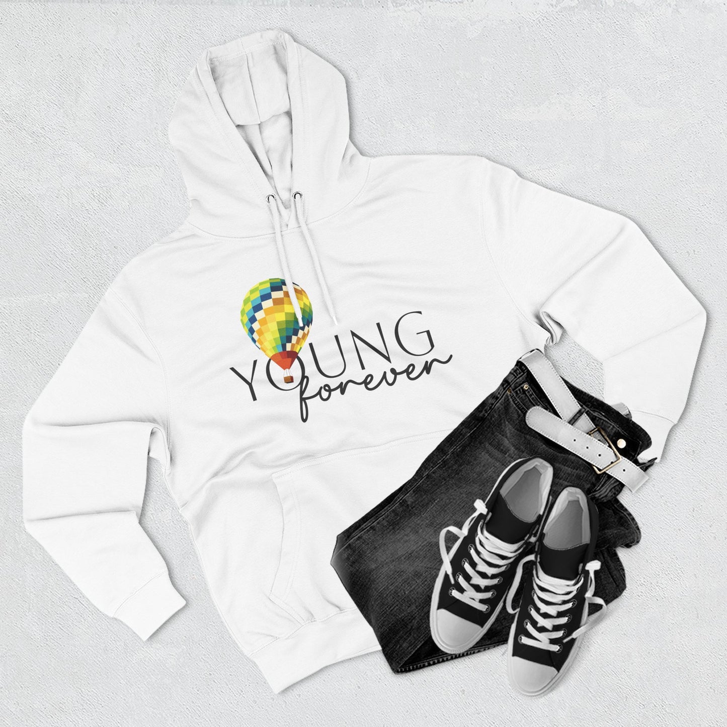 Sky Journey Balloon Three-Panel Fleece Hoodie - snazzymerch