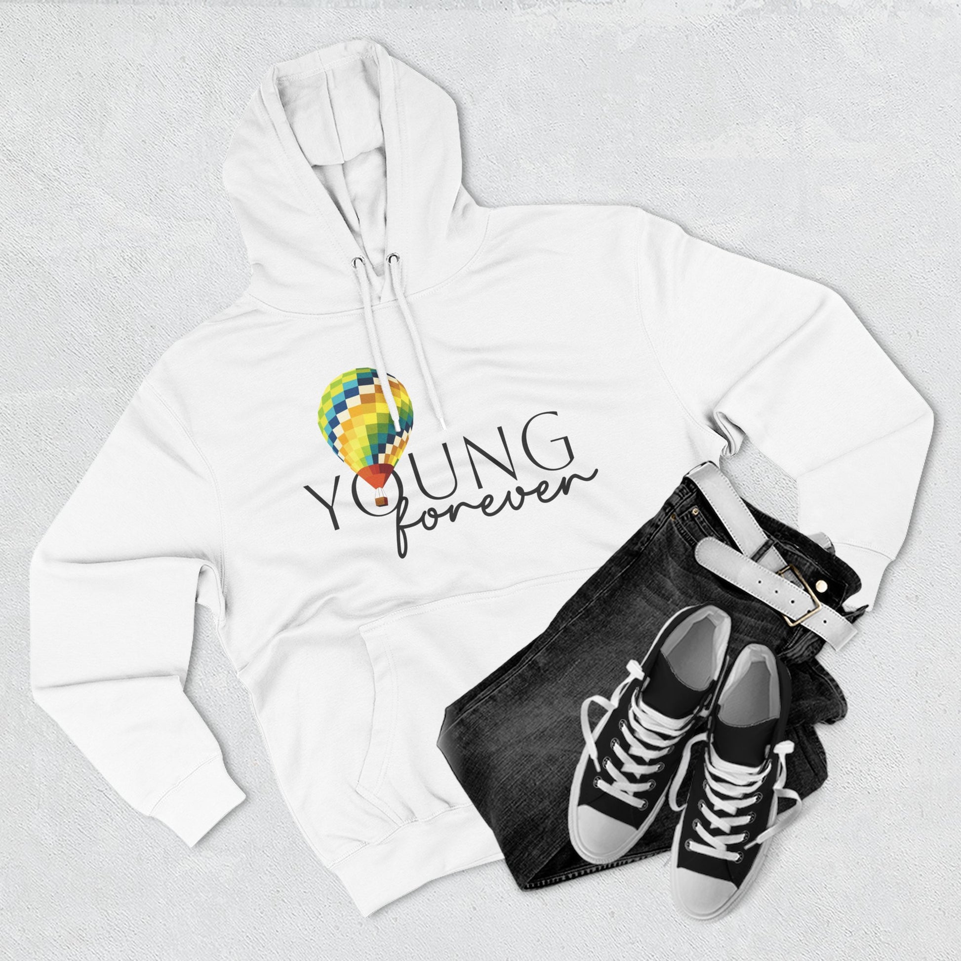 Sky Journey Balloon Three-Panel Fleece Hoodie - snazzymerch