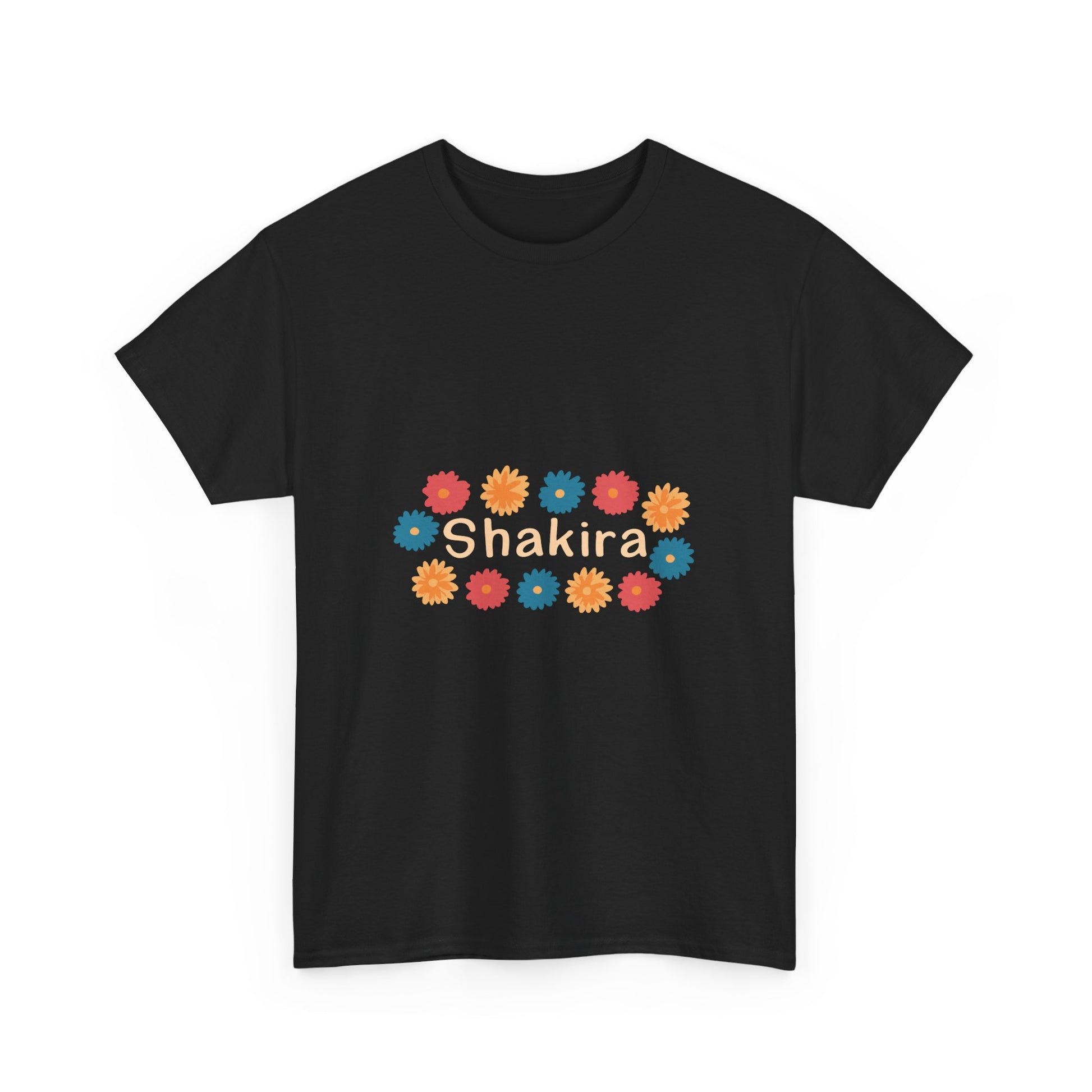 Retro Floral Groove Unisex Heavy cotton tee Printify