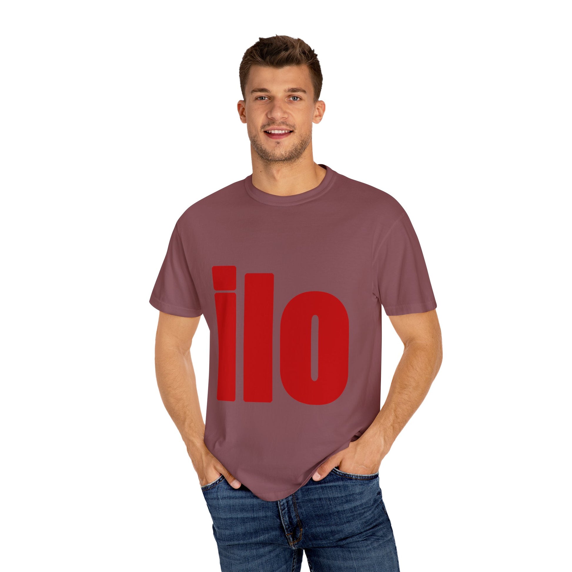 Billie Eilish Inspired Dyed T-shirt – Bold Red Block Edition Printify