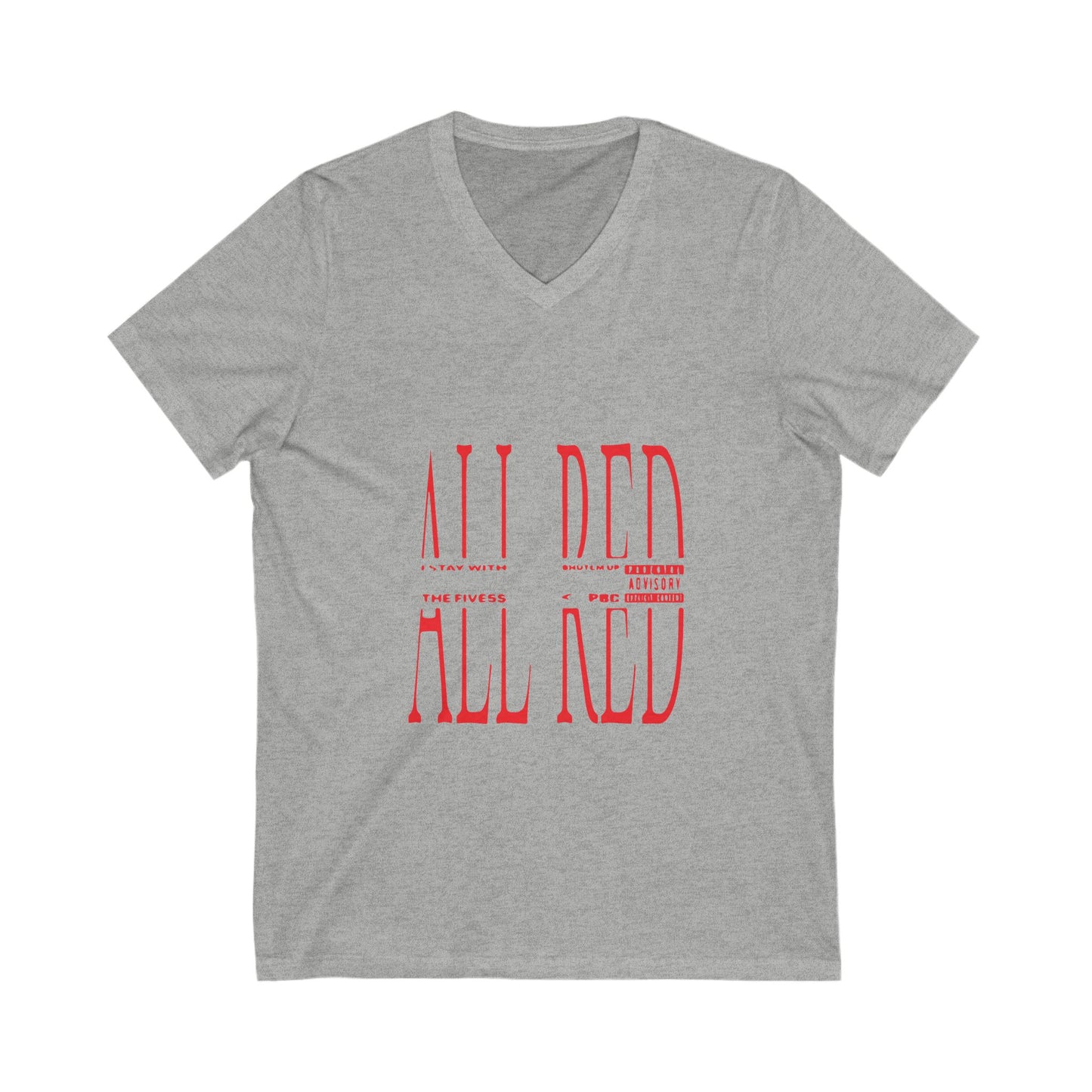 Dripping Red Script Unisex Jersey Short Sleeve V-Neck Tee - snazzymerch