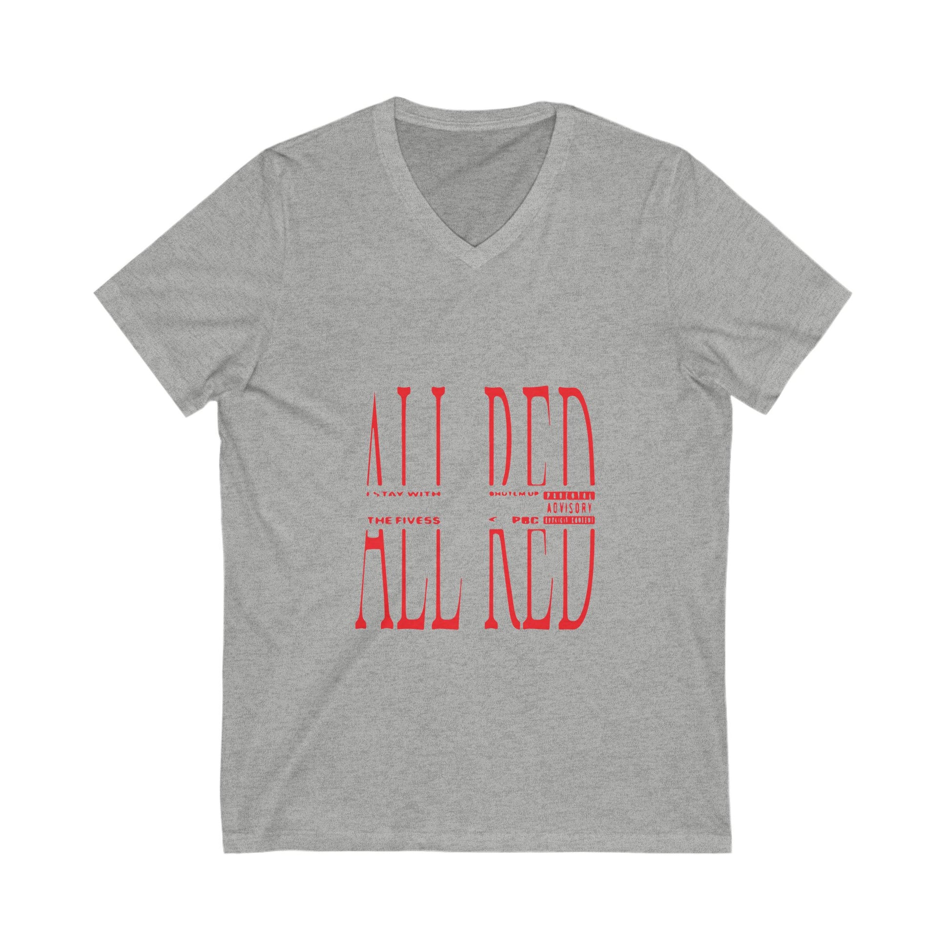 Dripping Red Script Unisex Jersey Short Sleeve V-Neck Tee - snazzymerch