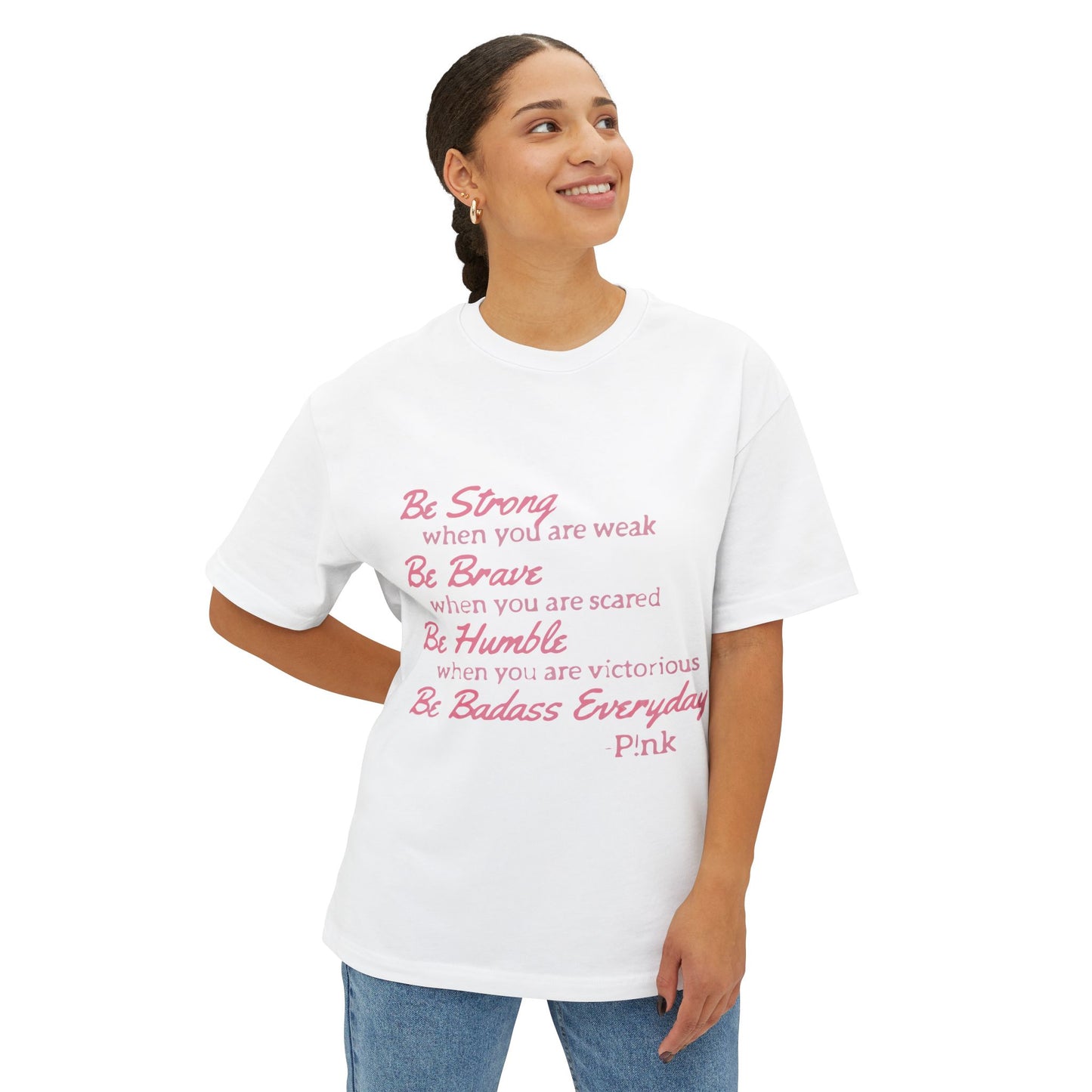 Beautiful Script Unisex Oversized Boxy Tee - snazzymerch