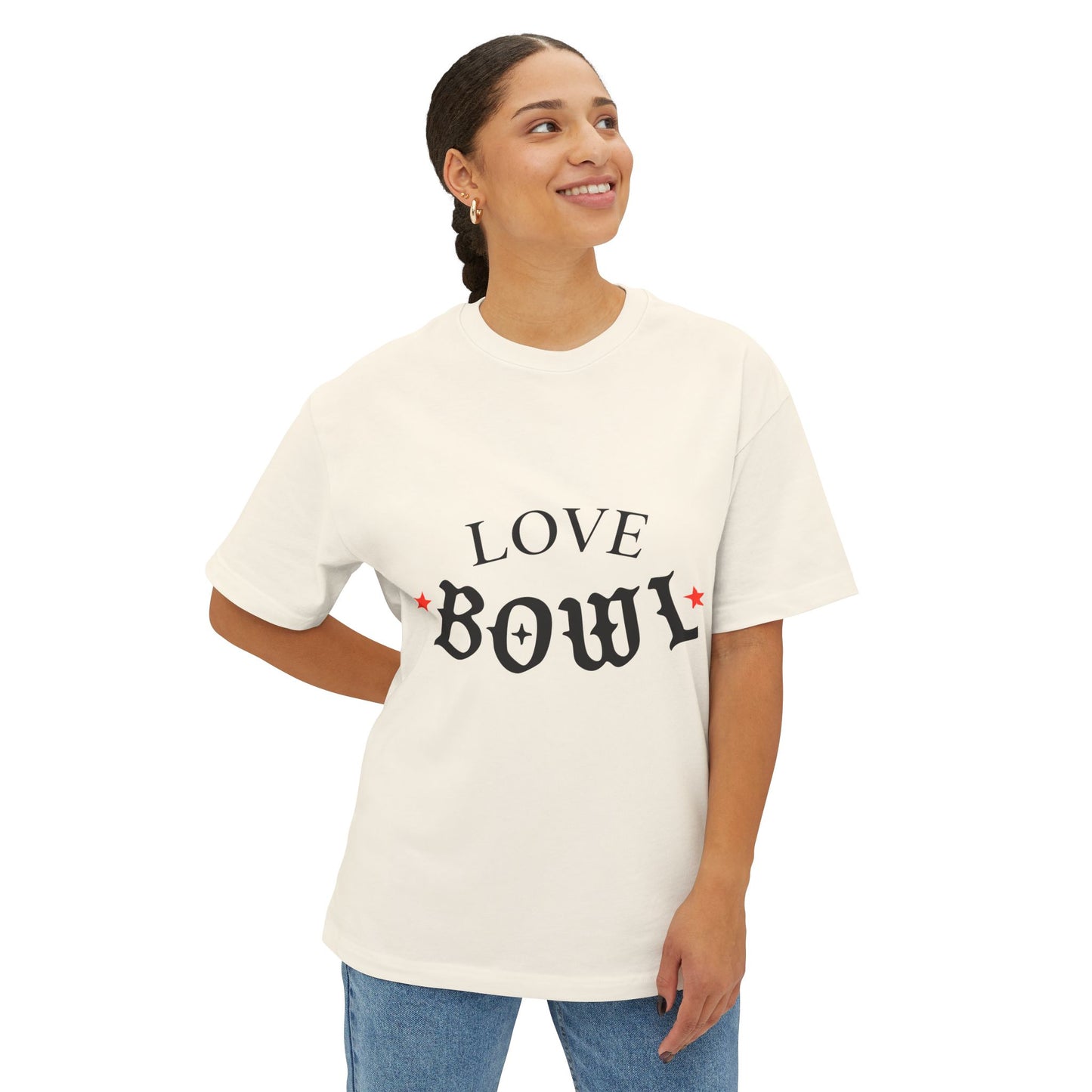 Love Bowl Retro Unisex Oversized Boxy Tee - snazzymerch