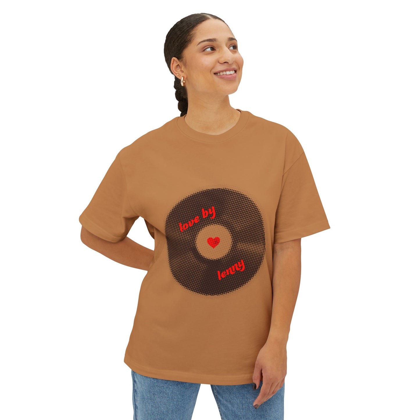 Vinyl Love Spin Unisex Oversized Boxy tee Printify