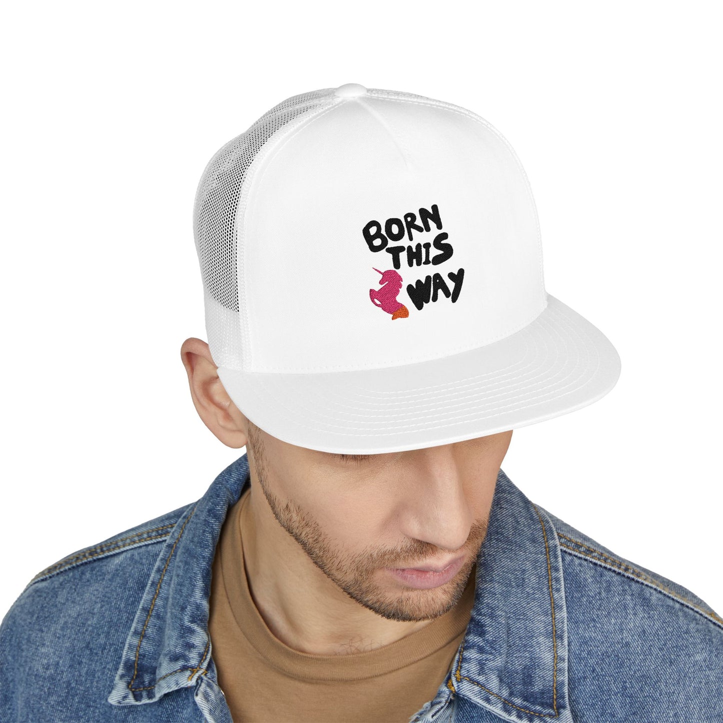 Born This Way Unicorn trucker Cap Printify