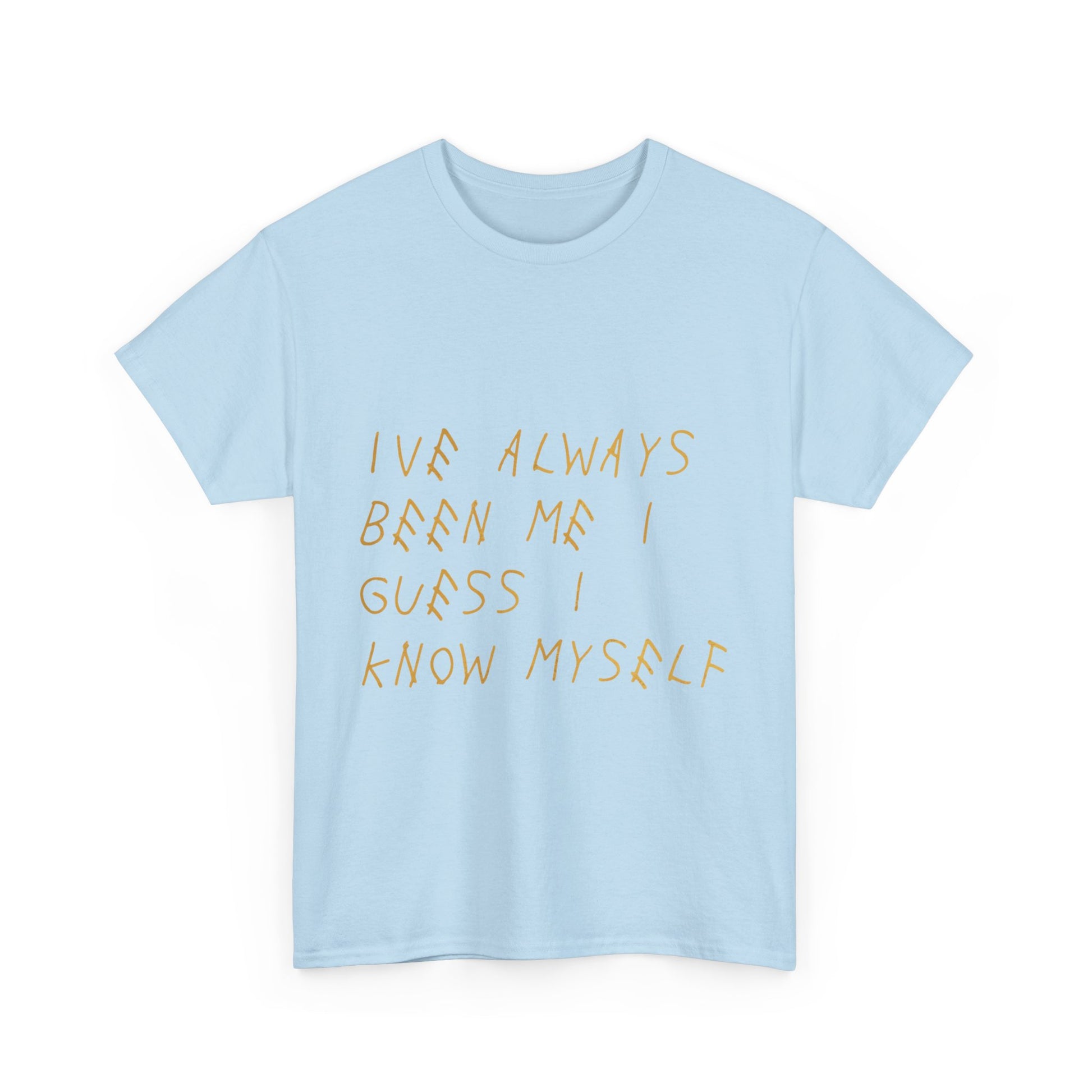Know Myself Lyric Script Heavy Cotton Tee Printify