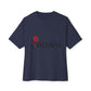 Abstract Red Flag Typography Unisex oversized Boxy Tee - snazzymerch