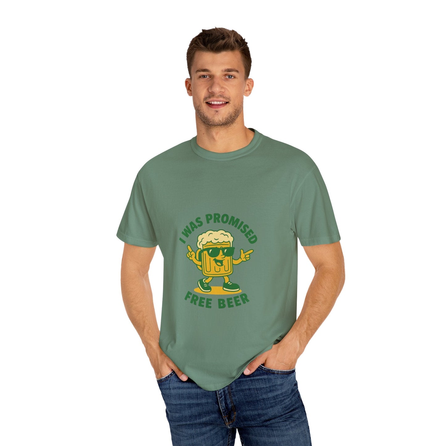 Unisex Garment-Dyed T-shirt – Snazzy Free Beer Edition Printify