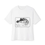 Bold Outline Typography Unisex Oversized Boxy Tee - snazzymerch
