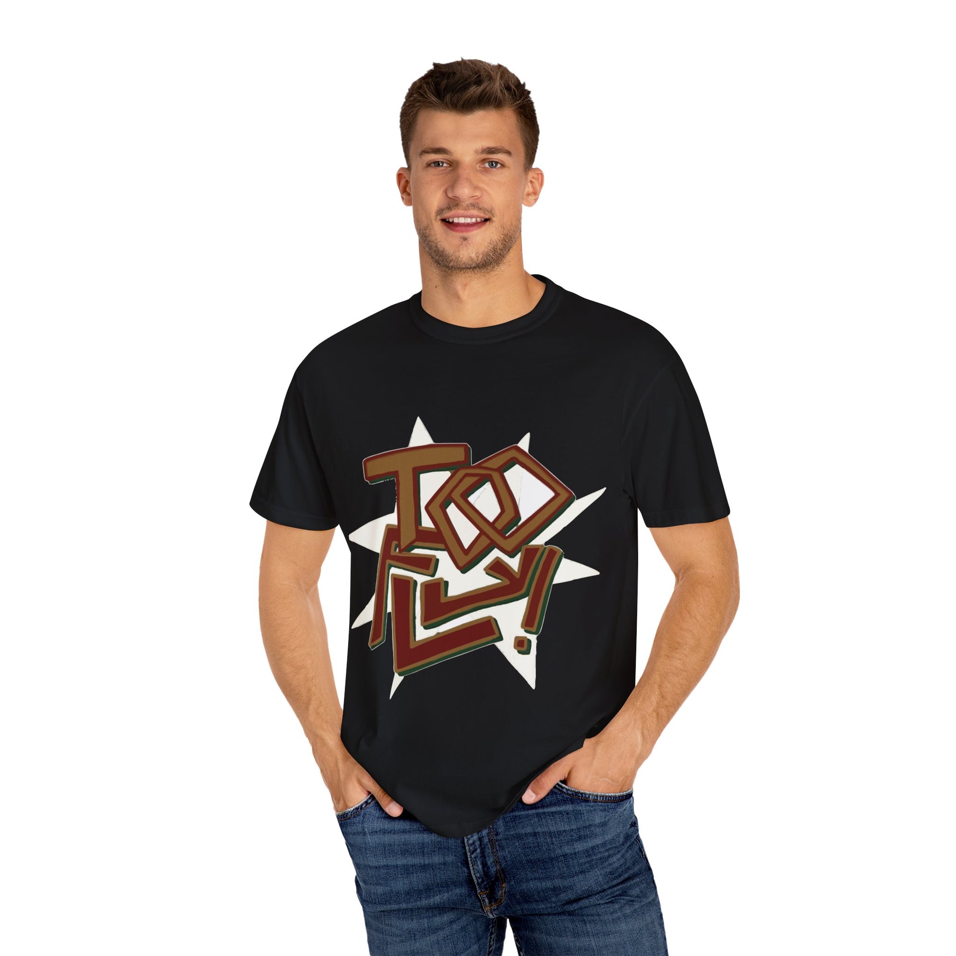 Geometric Lettering Unisex Garment-Dyed T-shirt - snazzymerch
