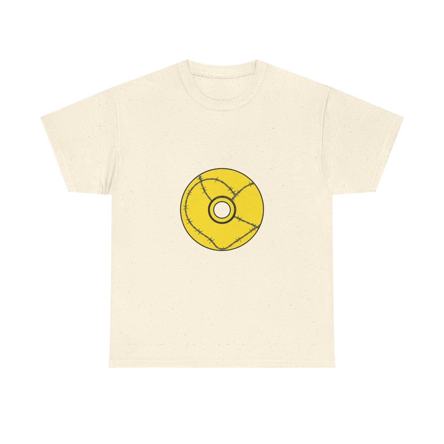 Minimalist Black Disc Outline Unisex Heavy cotton Tee Printify