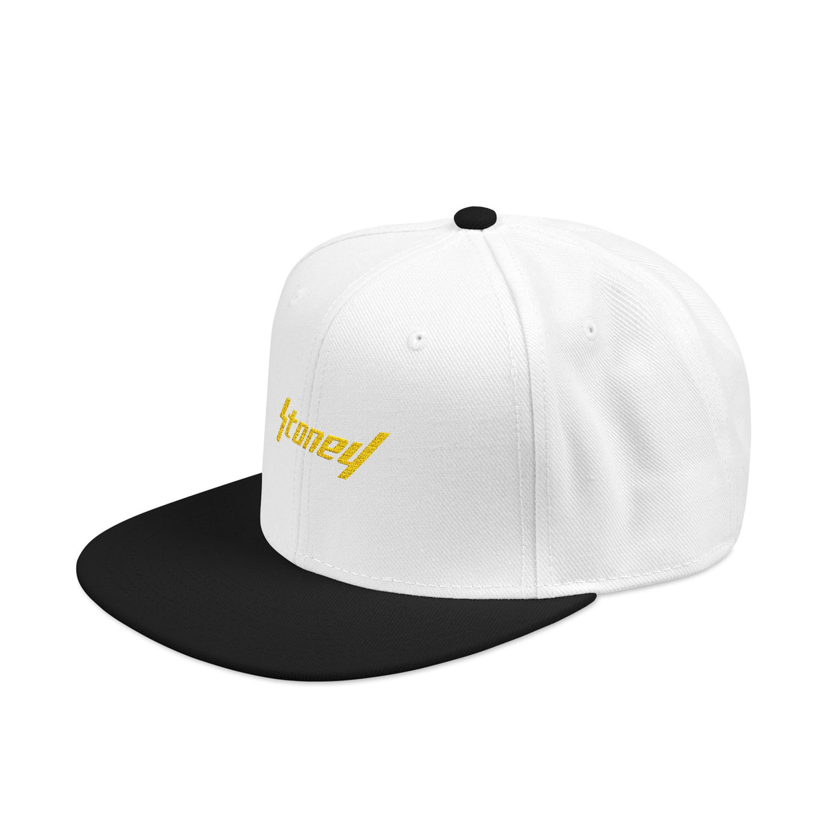 Orange Lightning Text Logo Snapback Cap Printify