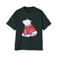 Polar Bear in Red Sweater Oversized Tee – Christmas Sale Edition Printify