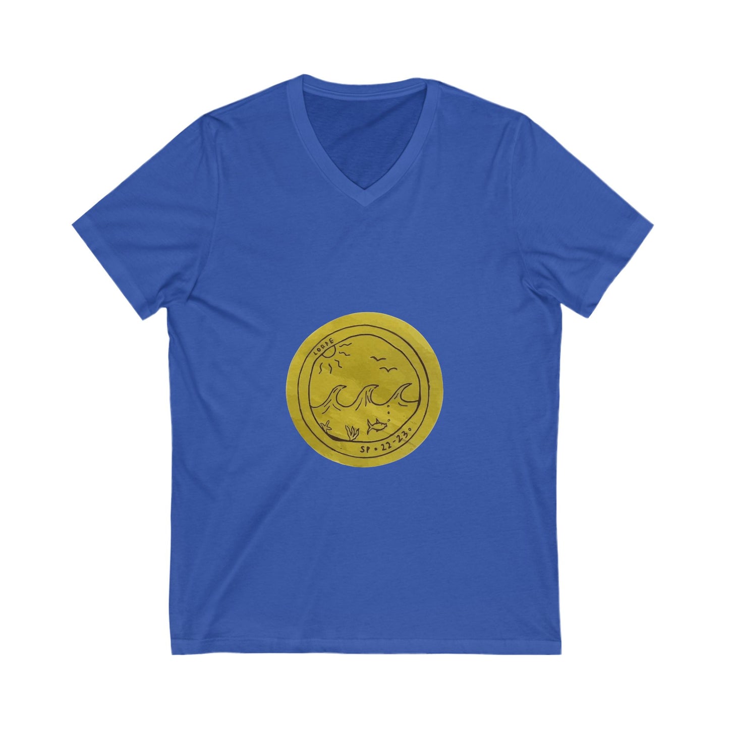 Ocean Wave Unisex Jersey Short Sleeve V-Neck Tee - snazzymerch