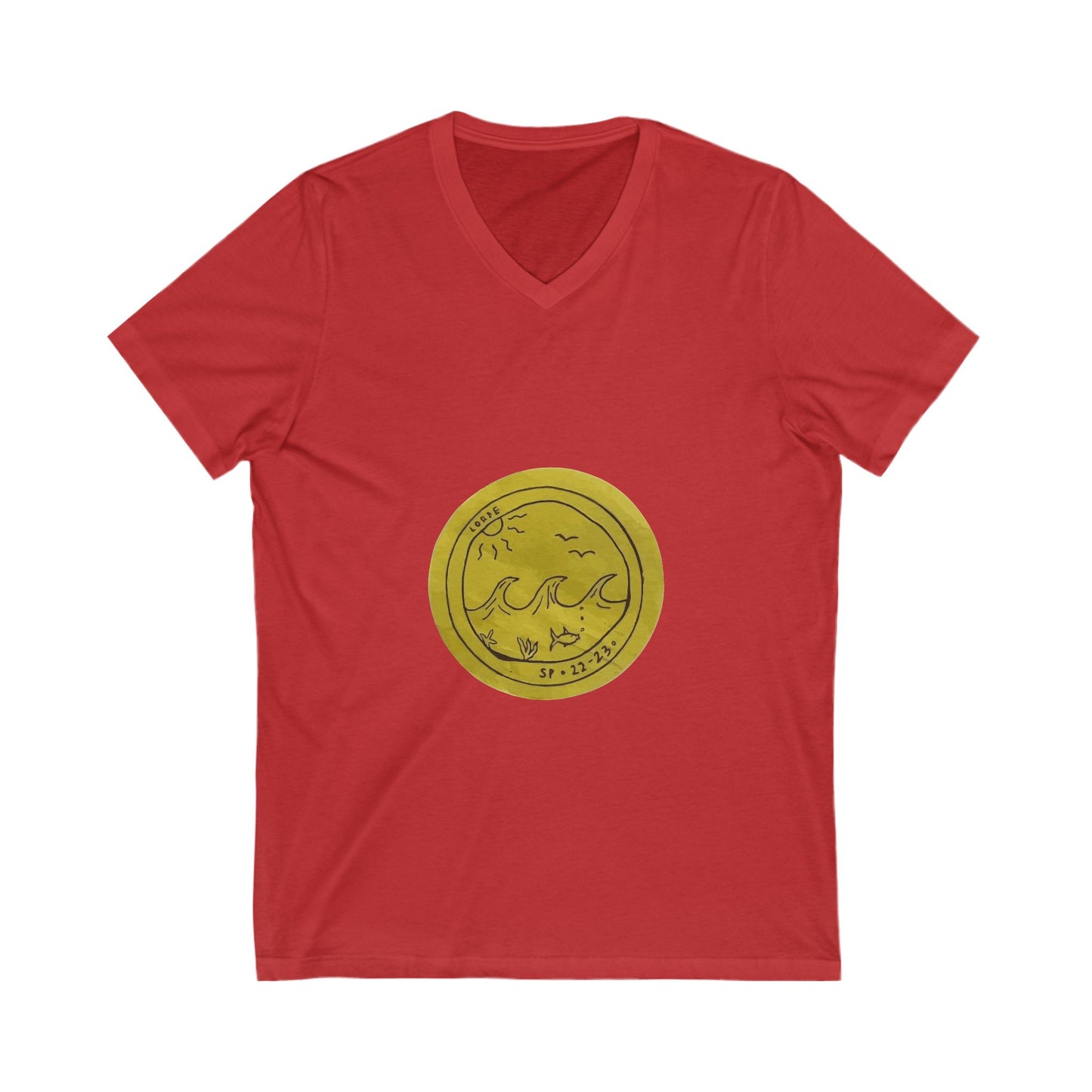 Ocean Wave Unisex Jersey Short Sleeve V-Neck Tee - snazzymerch