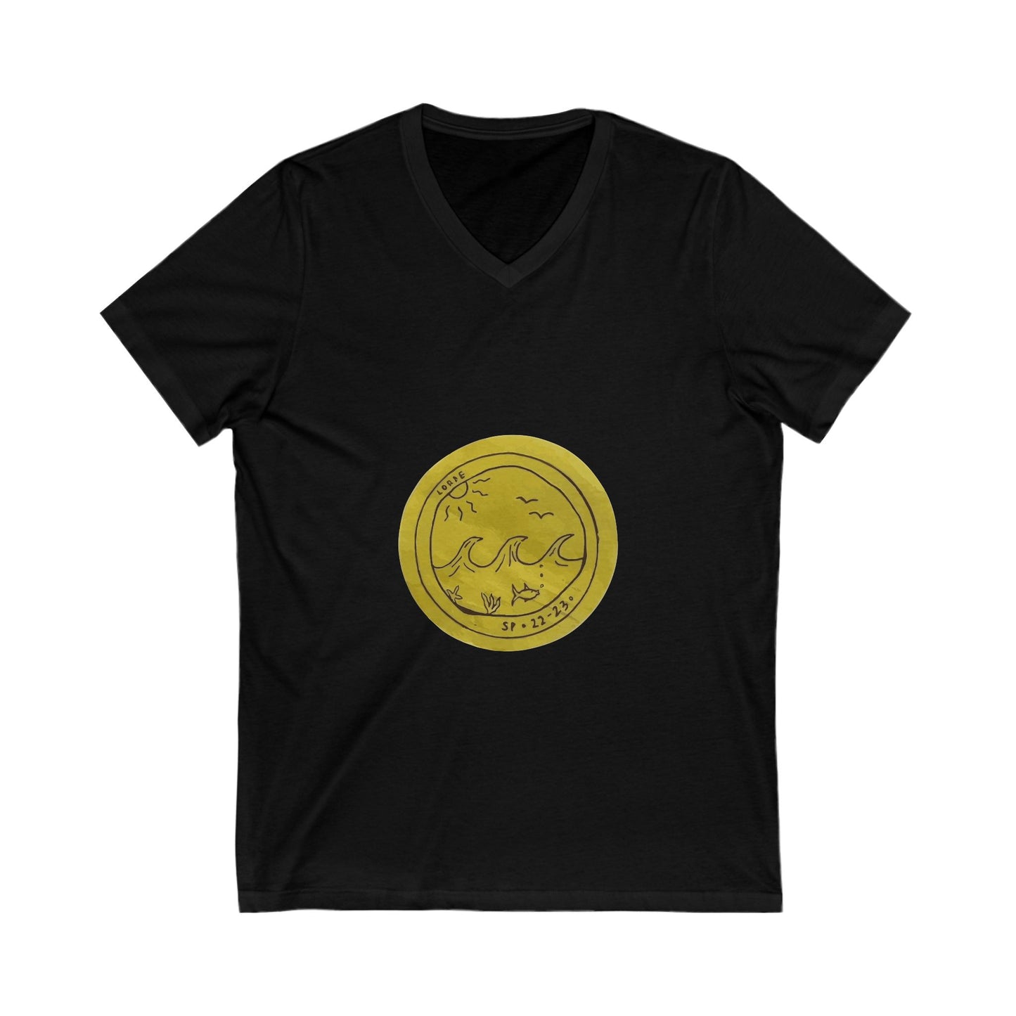 Ocean Wave Unisex Jersey Short Sleeve V-Neck Tee - snazzymerch
