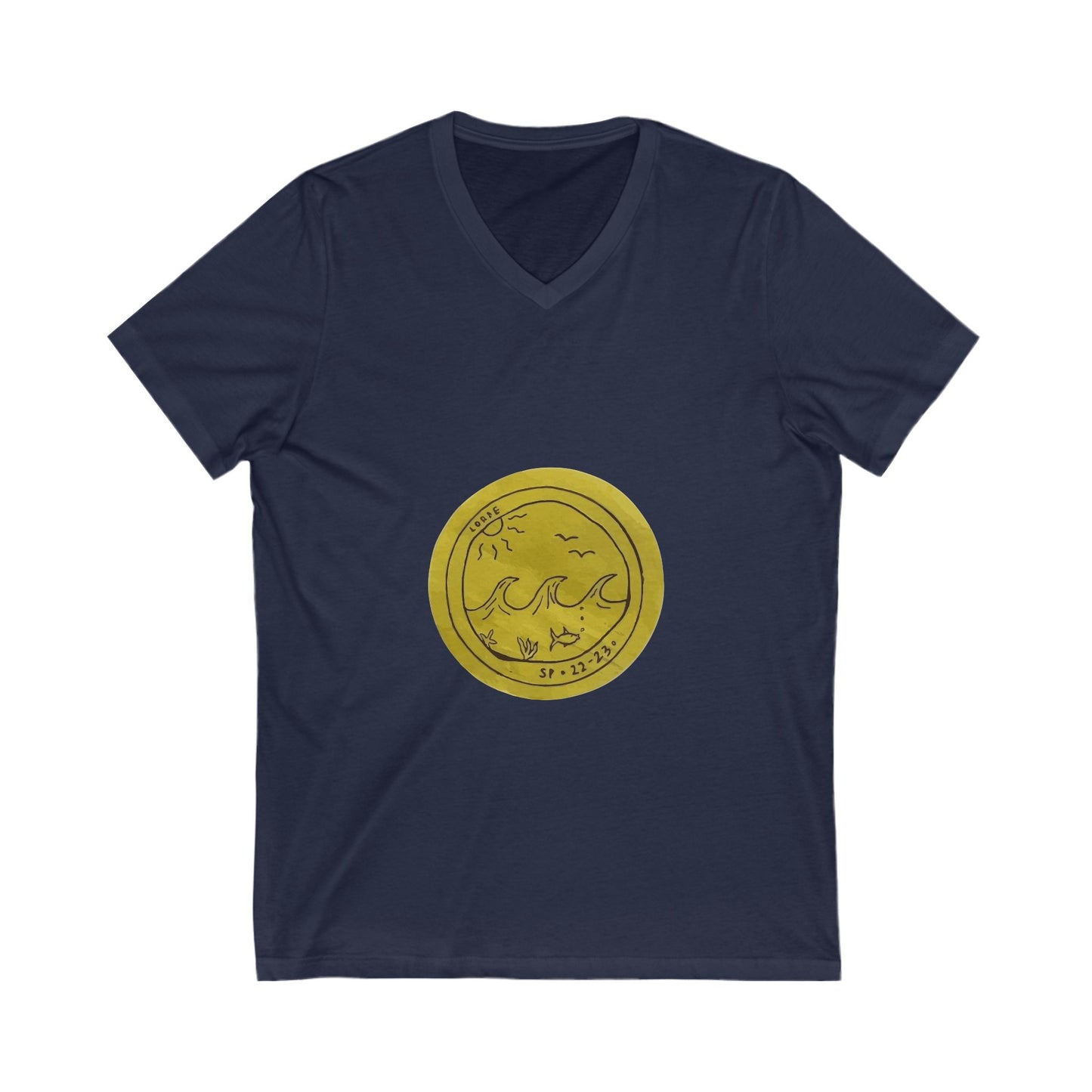 Ocean Wave Unisex Jersey Short Sleeve V-Neck Tee - snazzymerch