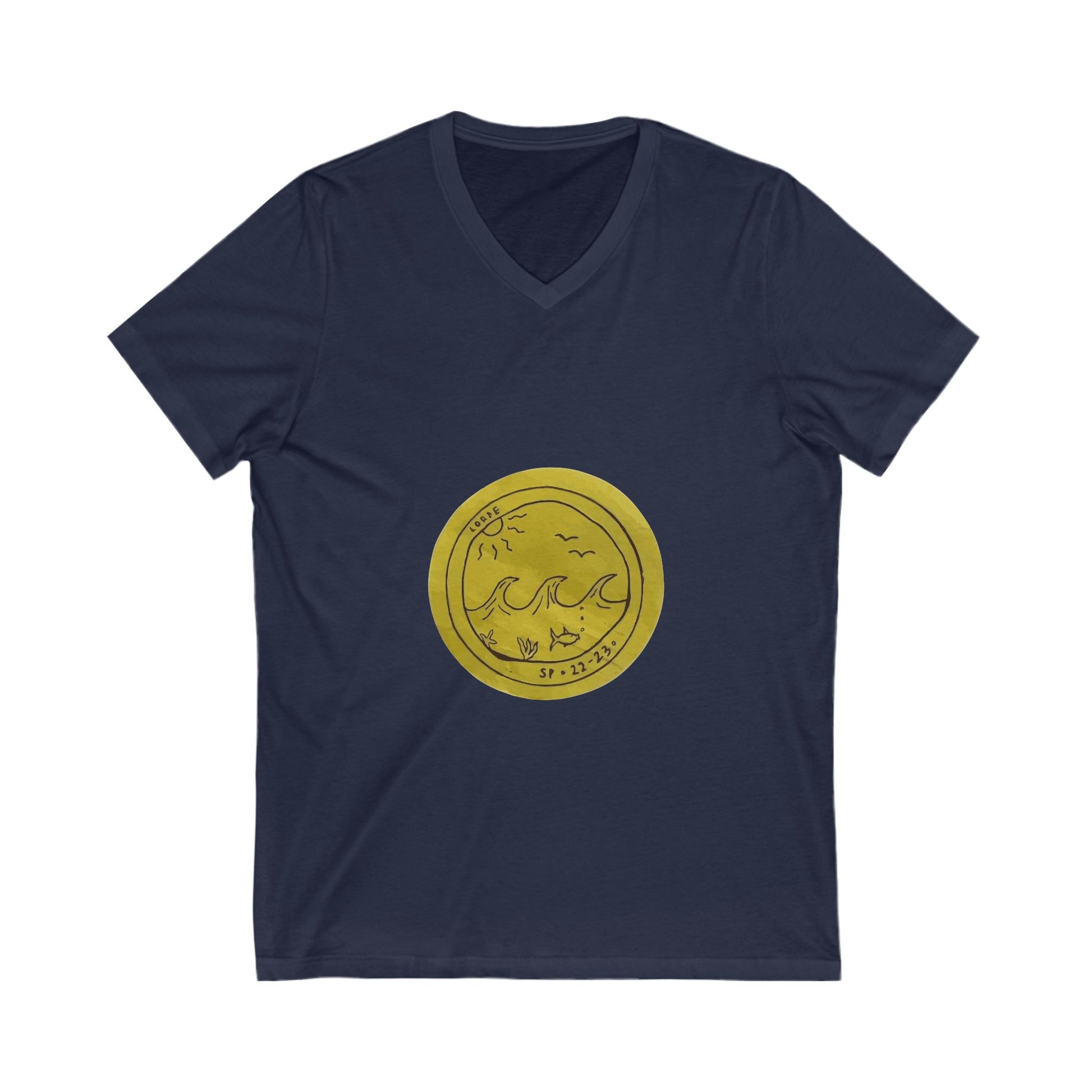 Ocean Wave Unisex Jersey Short Sleeve V-Neck Tee - snazzymerch