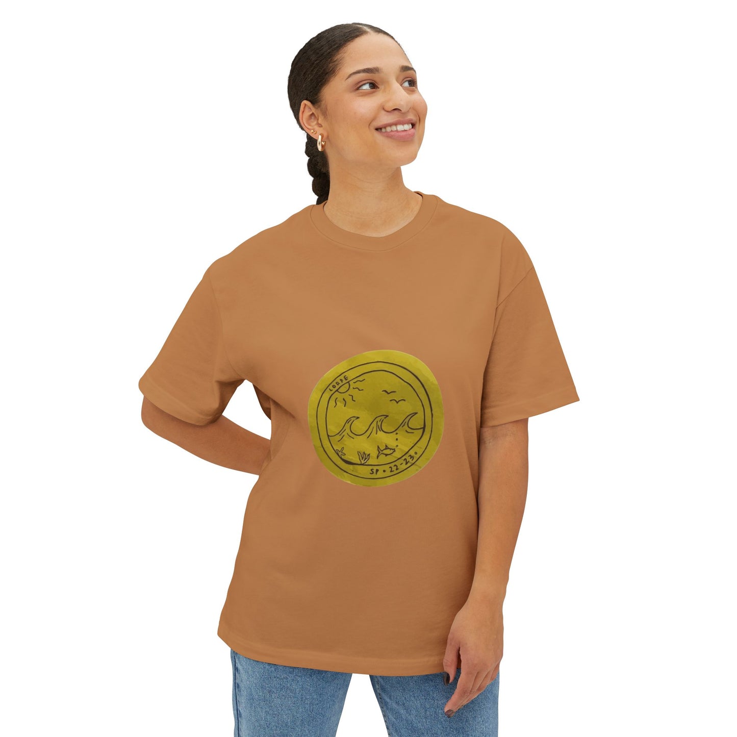 Ocean Wave Unisex Oversized Boxy Tee - snazzymerch